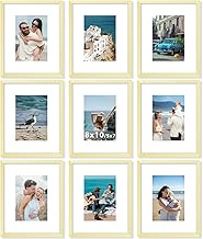 JCJMY 9 Packs 8x10 Picture Frames, Display 5x7 with Mat or 8x10 Without Mat, Gallery Wall Frame Set,
