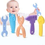Baby Teether Toy, 5 Counts/set Hammer Wrench Screwdriver Shaped Silicone Teether Toy, Soft Textures 