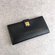 【 日本直送 名牌中古包 】CELINE સેલિન 錢包 黑色 Gancini 皮革 零錢袋長夾 vintage 古董 mv6fp5