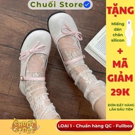 [READY QC STANDARD] Ballet shoes TYPE 1 with round toe and pretty pink bow straps, ladylike maryjane