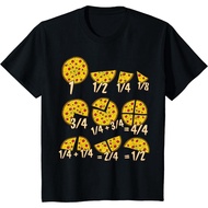 Math Fractions Pizza Salami Cheese Math Teachers Nerd T-Shirt