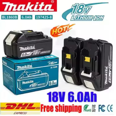 100% New Makita 6Ah for 18V Makita DTW700 DAS180 DHP487 DTD173 DHG181Z Electric Scissors Replacement