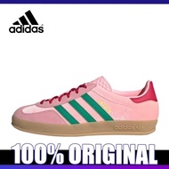 Adidas GAZELLE Pink Green Sneakers Low Cut Indoor Women