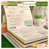 B5 Flip Vertical Notebook B5 Binder Book Cute School Notebook Aesthetic Notebook 360 Degree Binder N