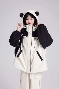 Áo khoác Panda Haku đi học dáng rộng chống nắng