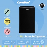 Comfee 110L Retro Single Door Fridge Quiet Refrigerator Energy Efficient - Small Household Essential