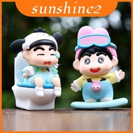 Shin 6pcs Crayon Chan Bathing Driving Scene Model Ornament Set For Anime Kids And Collectors