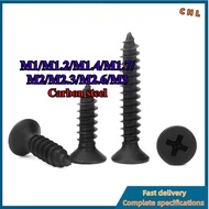 Skru Mengetuk Sendiri Kepala Benam Hitam | Black Countersunk Head Self Tapping Screws Cross Recessed