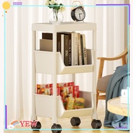 YEW Kitchen Organizers, Movable multilayer Kitchen Storage Rack, Creative Plastic household With Wheels Trolley