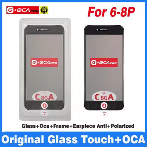 G+OCA PRO 1:1 Touch Glass with OCA Frame Earpiece Anti Net for IPhone 6 6P 6S 6SP 7 7P 8 8P Polarize