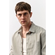 H&M(H&M) Linen Blend Shirt With Fitted Style Men 1256945_2