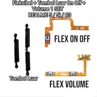 TOMBOL Flexible + External On Off Volume Button Realme 5 Realme 5i Realme FlexibleC3 On Off Volume B