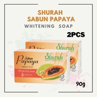 2pcs Shurah Sabun Papaya / Papaya Soap / Whitening Soap / 90g