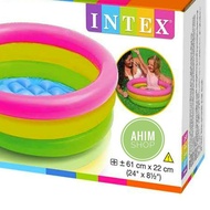 INTEX Baby Pool Portable 61 cm x 22 cm Rainbow Swimming Pool for Children 1-3 Years 24 inches x 8.5 