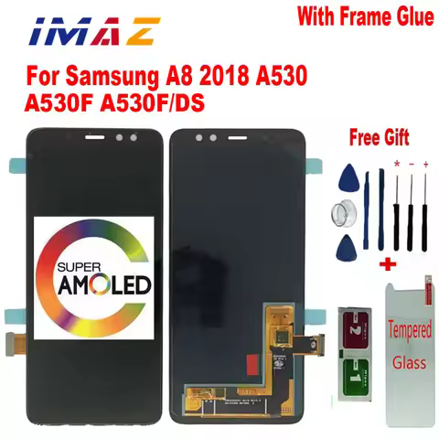 New AMOLED For 5.6'' Samsung A8 2018 A530 LCD Display Screen Touch Screen Panel Digitizer Assembly R