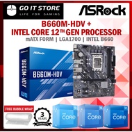 [COMBO DEAL] Asrock B660M-HDV B660 LGA1700 mATX Motherboard + Intel 12th GEN Processor