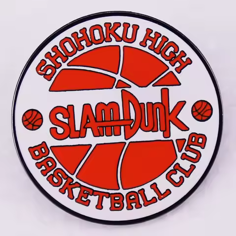 Slam Dunk manga anime Shohoku High basketball club button badge enamel pin Blood Sports jewelry Send