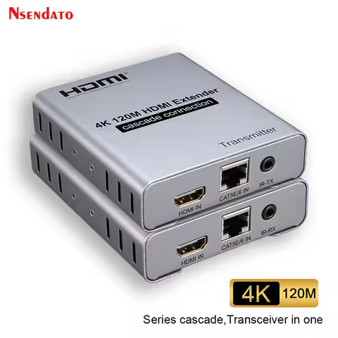 HDMI Extender Over 120M RJ45 Cat5E 6 4K 1080P HDMI Cascade Connection Extender over Ethernet Extende