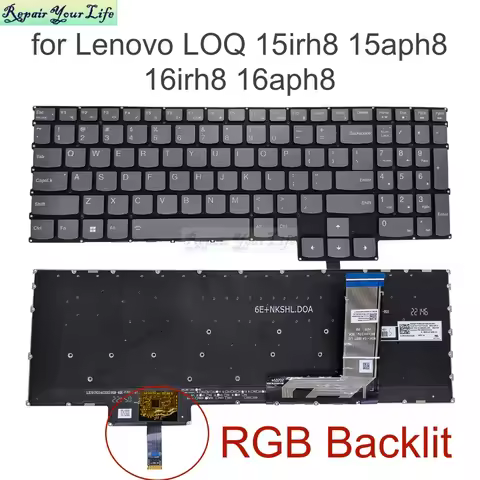 US Backlit Keyboard For Lenovo LOQ 15IRH8 82XV 15aph8 16irh8 16aph8 Gaming Laptop English RGB Backli