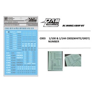 DL MODEL DECAL C003 (WHITE/GREY) NUMBER