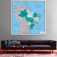 POSSBAY South America Map--World Map Large Poster Background Cloth Wall Decor