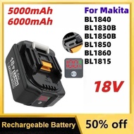 18V 5000mAh 6000mAh Replacement Lithium Battery for Makita BL1840 BL1830B BL1850B BL1850 BL1860 BL18