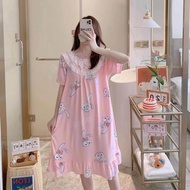Daster renda kerah pita import