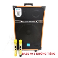 Loa kéo Bluetooth chính hãng AZPRO Az -L16- Bass 40 -3 đường tiếng -Kèm 2 mic không dây vỏ kim loại