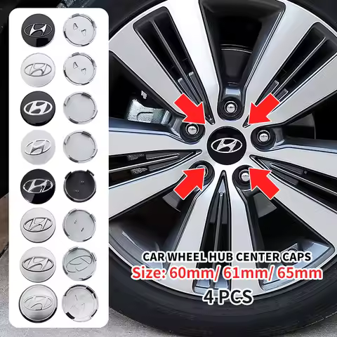 4PCS 60mm 61mm 65mm Car Wheel Center Cap Hub Covers For Hyundai I10 I20 I30 I40 IX20 IX35 Tucson Sol