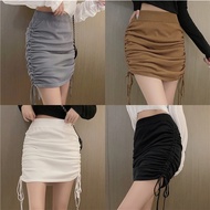 Msia Ready Stock🔥SK2301 Drawstring Plain High waist Skirt