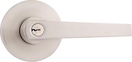 Brinks - Lexa Home Front Door Keyed Door Lever, Satin Nickel - Modern Outdoor Entrance Hands-Free Front Door Keyed Lockset Handle Nickel Finish