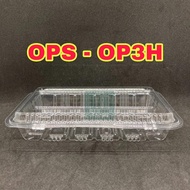 TAPAU - GO - 3H OPS - OP3H - (100pcs± ) GC Plastic Tray Bakery Disposable Plastic Clear Food Box - B
