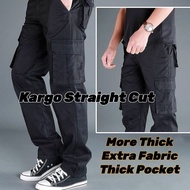 Seluar Panjang Kerja Cargo Pants Straight Cut Kain Tebal Tahan Lasak Workwear Pants Kargo Men 6 Pockets Seluar Lelaki