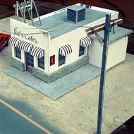 1:87 1:72 1:64 HO Scale Roadside Cafe Model Assembled Building Paper Model Street Scene Layout Gifts