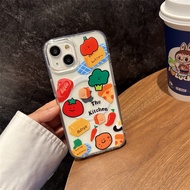 Aiperi iPhone17ProMax Case Cute Ins Style Creative Vegetable Stand Soft Edge Acrylic Anti-Fall Prote