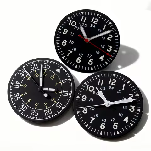 29mm No logo Pilot Military Watch Dial Matte Texture Lume Hands Set For Seiko IWC NH35/ETA2824 Autom