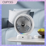 [Cilify.sg] Portable Table Fan USB Rechargeable Quiet Air Circulator Fan with Colorful Light