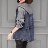 Denim Jacket for Women - Short & Loose Fit | Hooded Casual Baseball Top