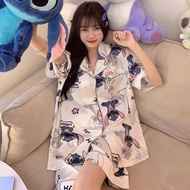 Women's Ice Silk Pajamas - Trendy Design 2025, Short Sleeves & Shorts, Anti-Hot,/ daster, women's pa