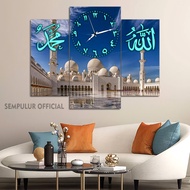 Islamic Wall Clock Decoration Kaaba Makkah 50X40 Multi Panel Muslim Room Clock/ Kaaba Mecca Aestheti