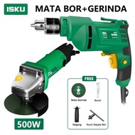 ISKU Planer Listrik 450W Gerinda Tangan 500W Mesin Bor Listrik 700W
