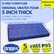 Original URATEX 5 Inches W Cotton Cover - COD is available - (S / Single / Double / Full Double / Queen / King) - 30x75 - 36x75 - 48x75 - 54x75 - 60x75 - 72x75 - Foam on Sale / Mattress /  Store / Uratex Bed Foam / uratex foam queen size / King Size Bed