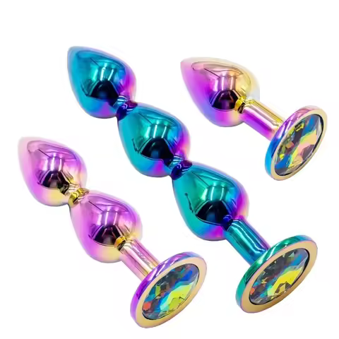 1pcs Metal Anal Plug Gem Base Butt Plug Anal Massage Dilatancy Toys Adult Masturbation Sexual Wellne