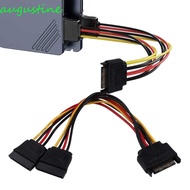 AUGUSTINE Hard Disk Power 15Pin High Quality 20CM PSU Cable Power Extension Cable Power Splitter Cable Power Lead Connector Wire SATA Male To 2 Female SATA Power Cable