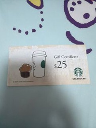 星巴克 Starbucks $25 禮券