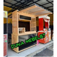 Obral! booth kontainer booth kayu jati Belanda murah gerobak jualan