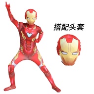 [Ready Stock] Captain America Bodysuit cos Costume Adult Iron Man Children's Costume Halloween Super