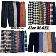 SELUAR TIDUR LELAKI PEREMPUAN /Seluar Pelikat Dewasa Checkered &amp; Kosong Viral Murah / SLEEPING PANTS MEN WOMEN 100% COTT