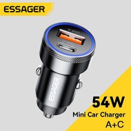 Essager 54W Car Charger USB A Type C PD Super Fast Charging Phone Quick Charge for iP 14 13 Samsung Huawei Xiaomi Realme Tablet Chargers