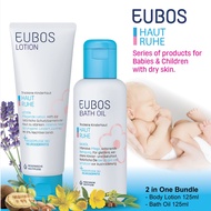 EUBOS Baby Bath Oil and Body Lotion 125ml (2 in1 Bundle)